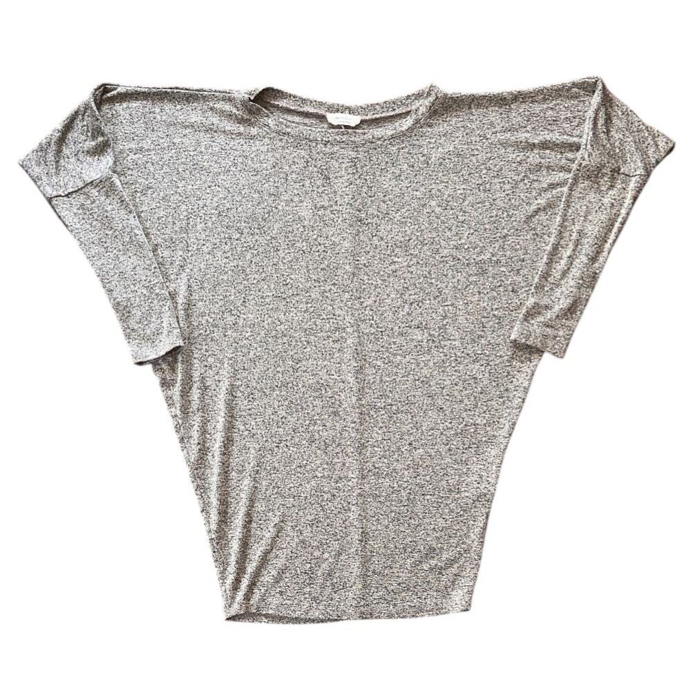 Heimious Dolman Sleeve Fitted Hem Tan & Black Top Small